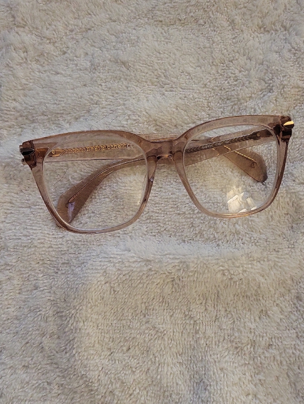 RAG & BONE Transparent Blush Square CATEYE FRAMES ONLY Women's Eyeglasses